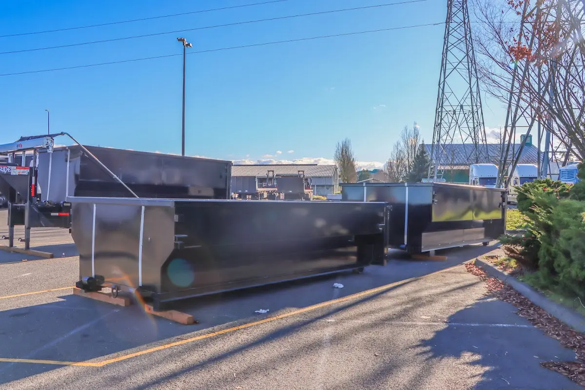 Roll-off dumpster ready for waste disposal at job site for 15 Yard Dumpster Rental in Watchung